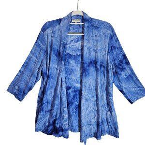 JM Collection Womens L Blue Textured Open Cardigan Tank in one career vacation